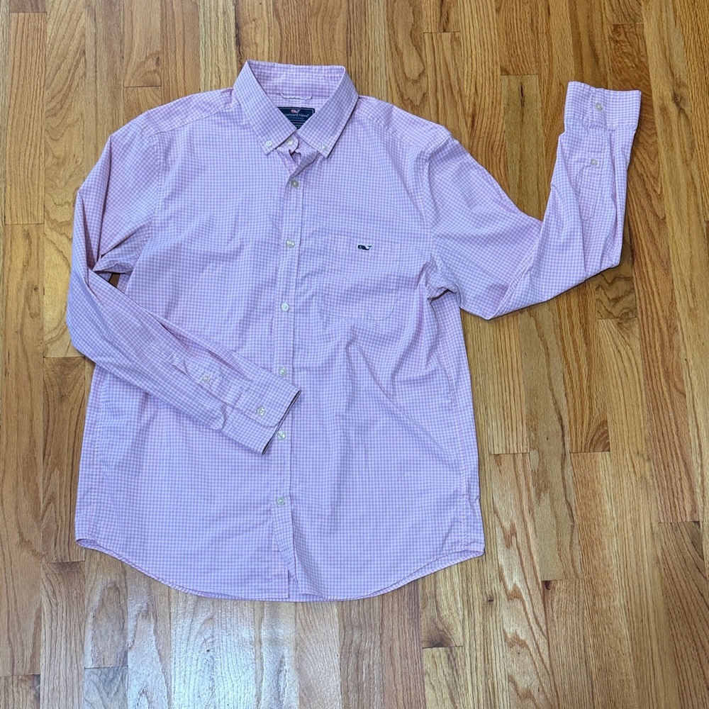 Vineyard Vines Pink Gingham Button Down Shirt